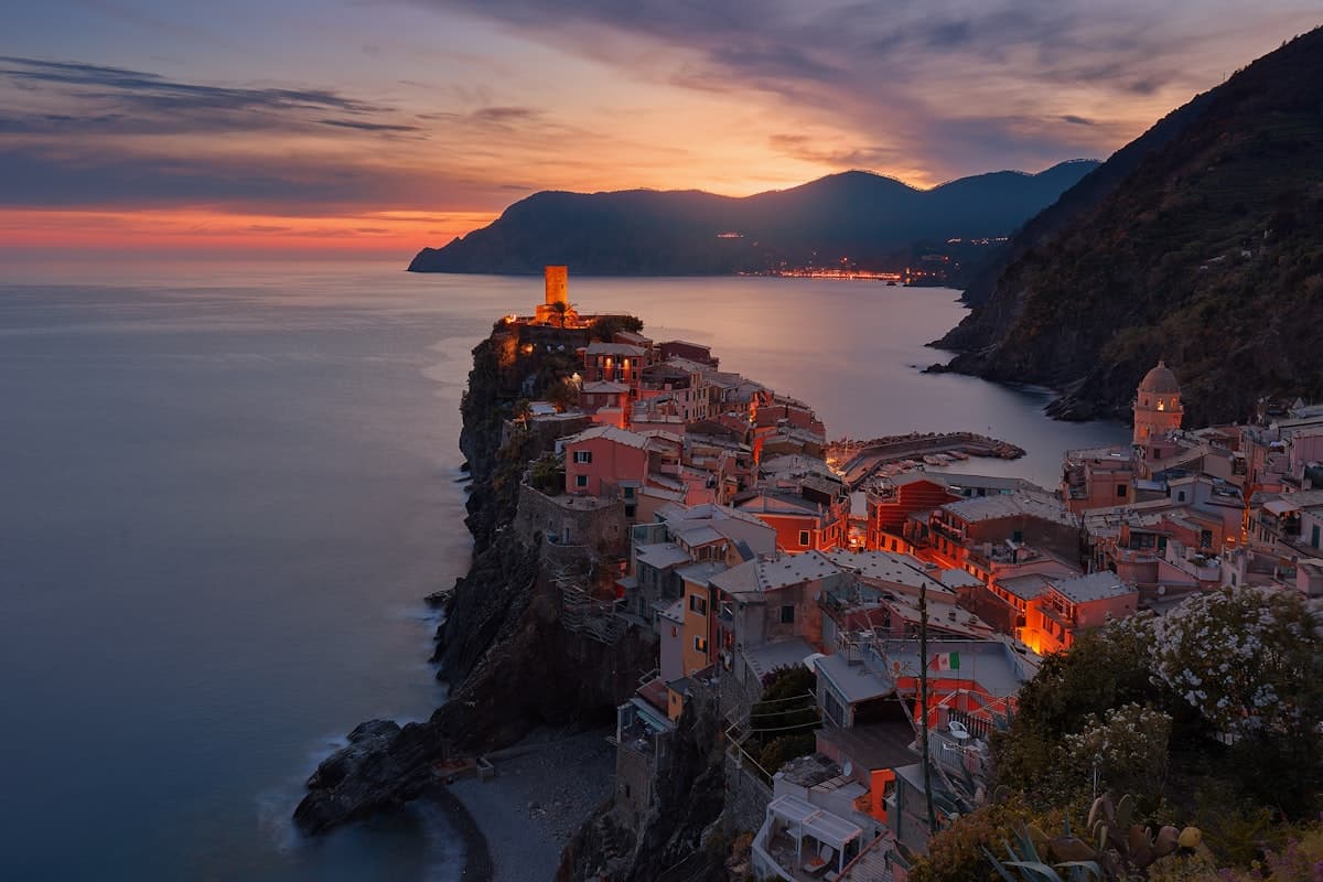 Coastal view from a clifftop lounge area
